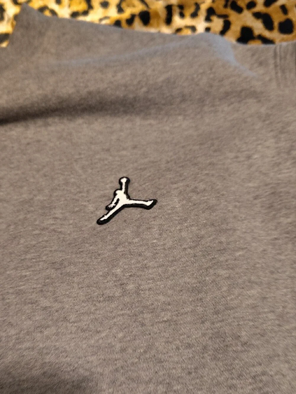 Jordan Gray Crewneck Sweatshirt with Small Jumpman Patch